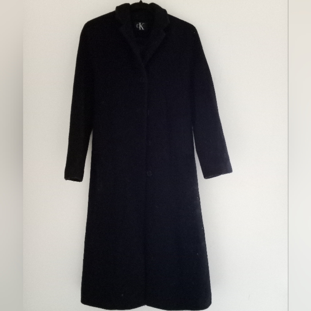 Women's Calvin Klein Black Long Coat Size 4/small